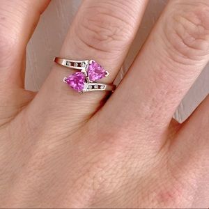 Pink Sapphire White Gold Ring